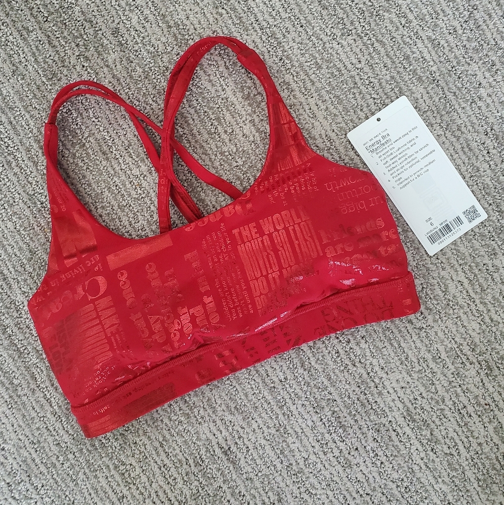 Lululemon Manifesto Energy Bra Size 6